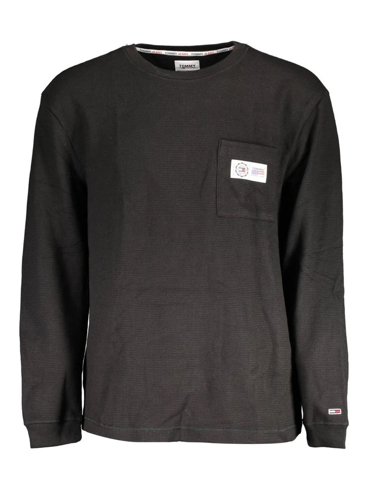 Black Cotton Men Sweater