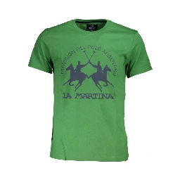 Green Cotton Men T-Shirt