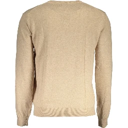 Beige Wool Men Sweater