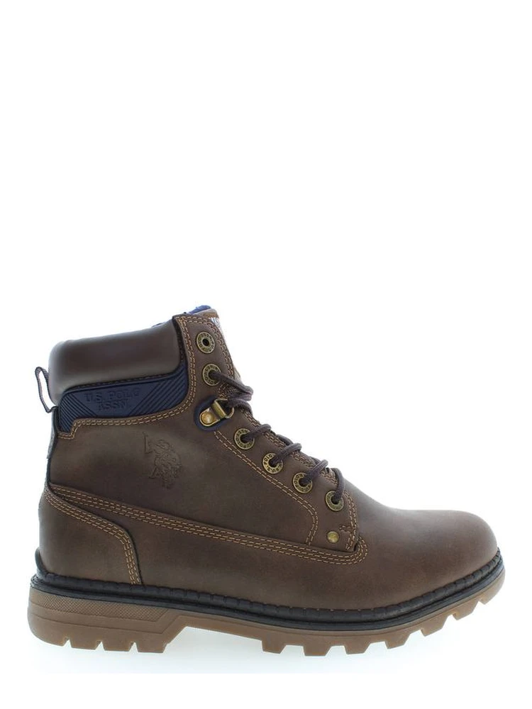 Brown Polyester Men Boot