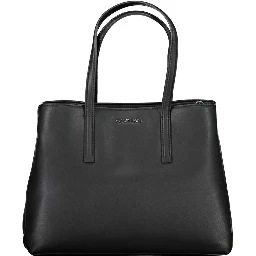 Black Polyester Women Handbag
