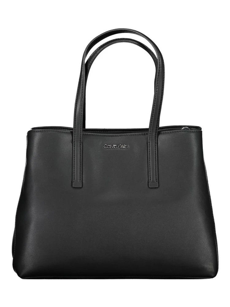 Black Polyester Women Handbag