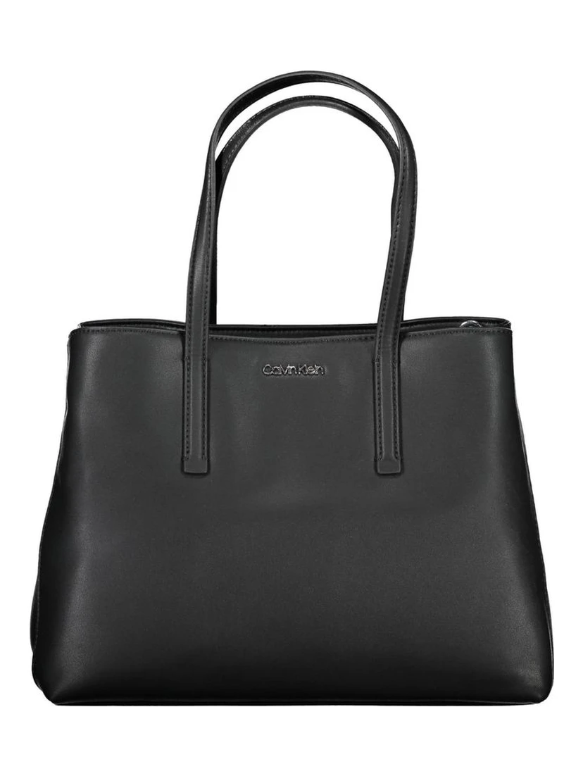 Black Polyester Women Handbag