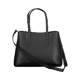 Black Polyester Women Handbag