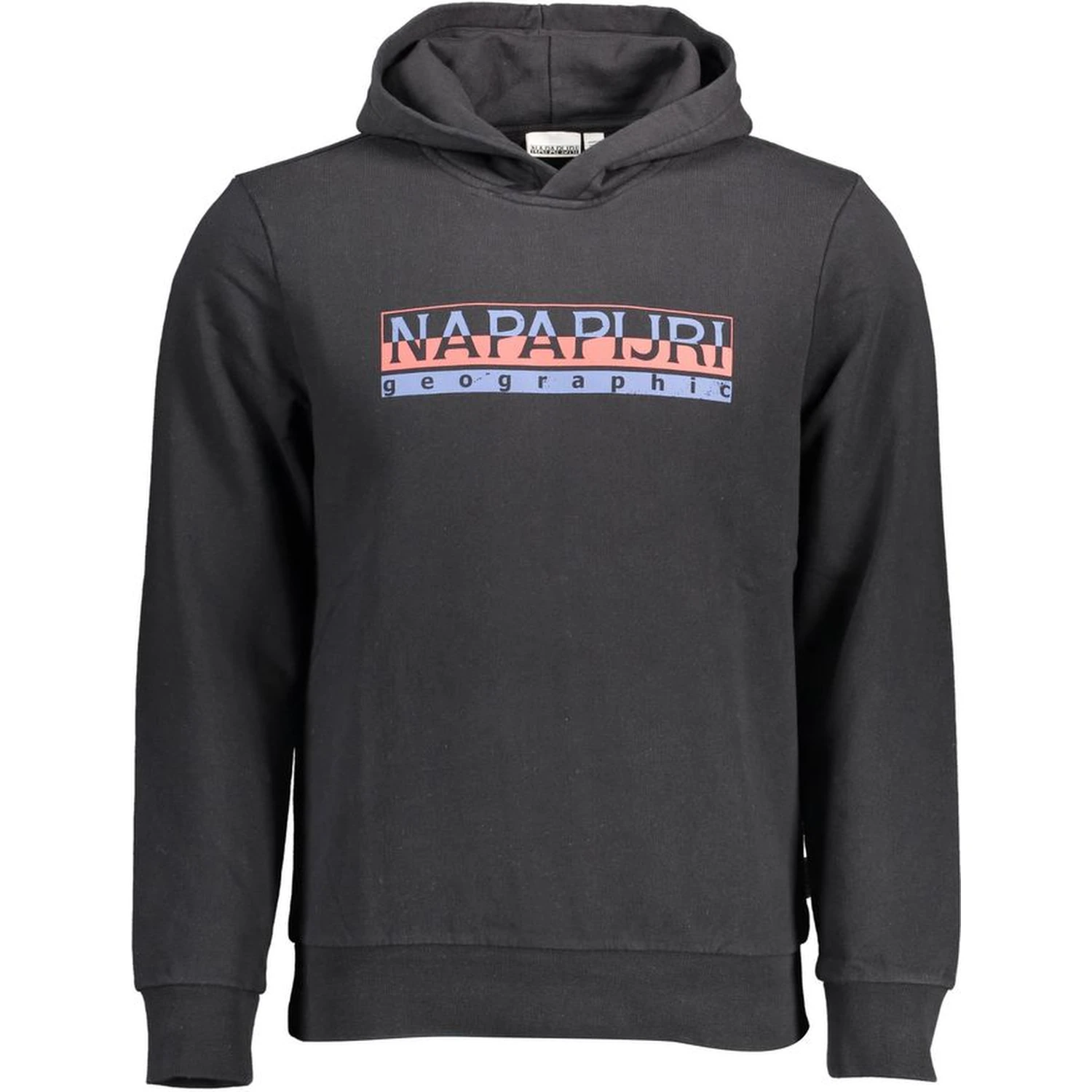 Black Cotton Men Hoodie