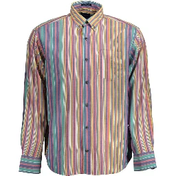Blue Cotton Men Shirt