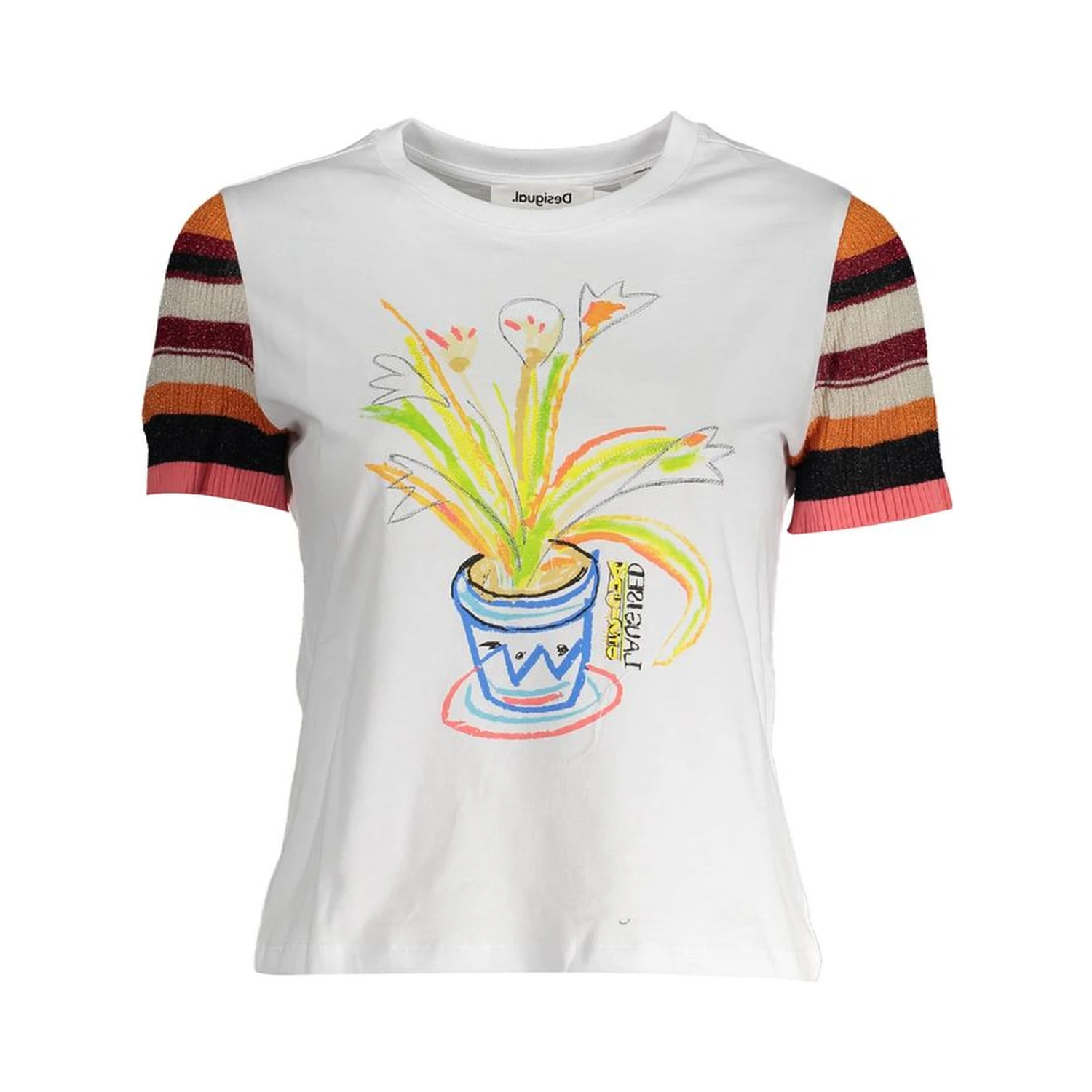 White Cotton Women T-Shirt