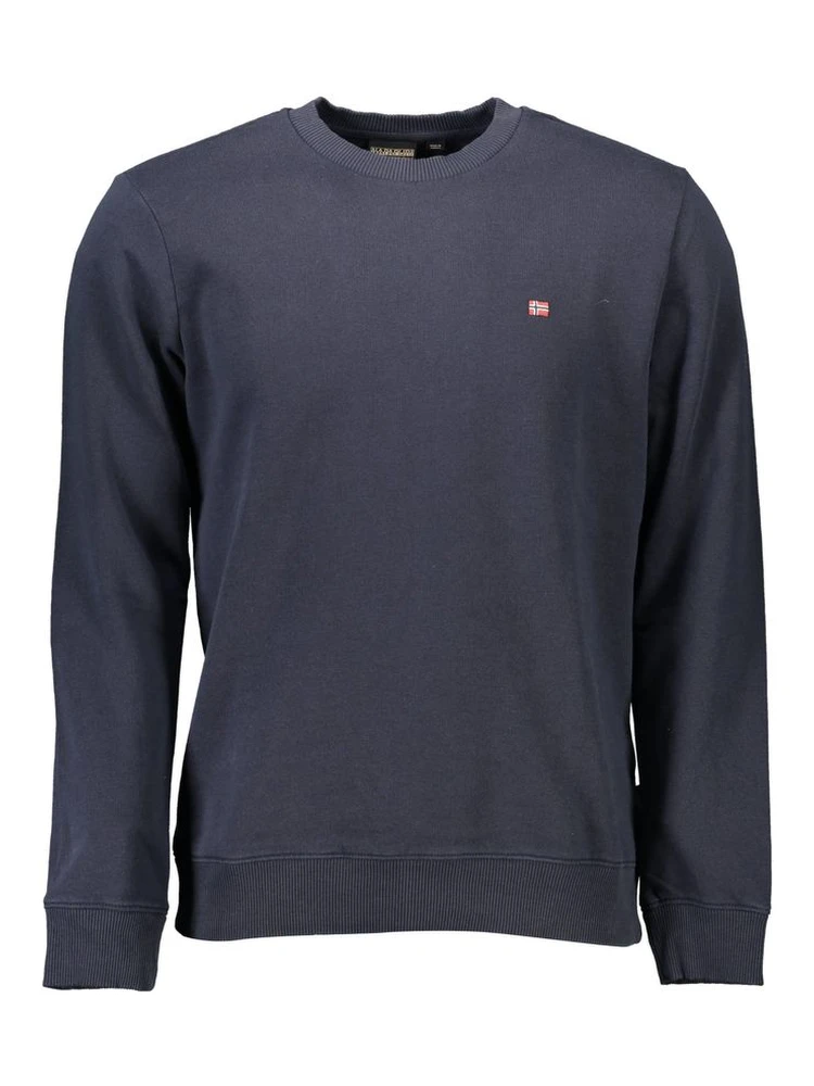 Blue Cotton Men Sweater