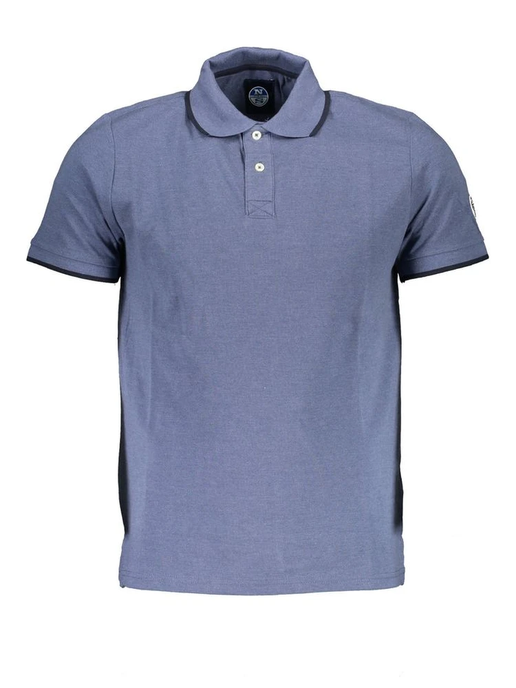 Blue Cotton Polo Shirt