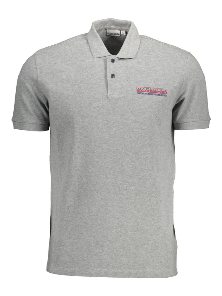 Gray Cotton Polo Shirt