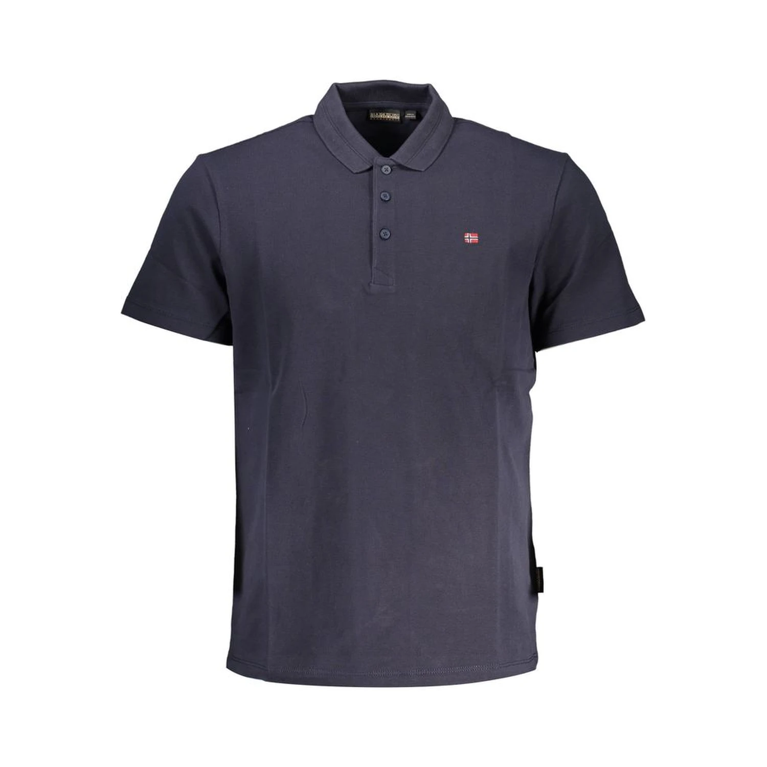 Blue Cotton Men Polo Shirt