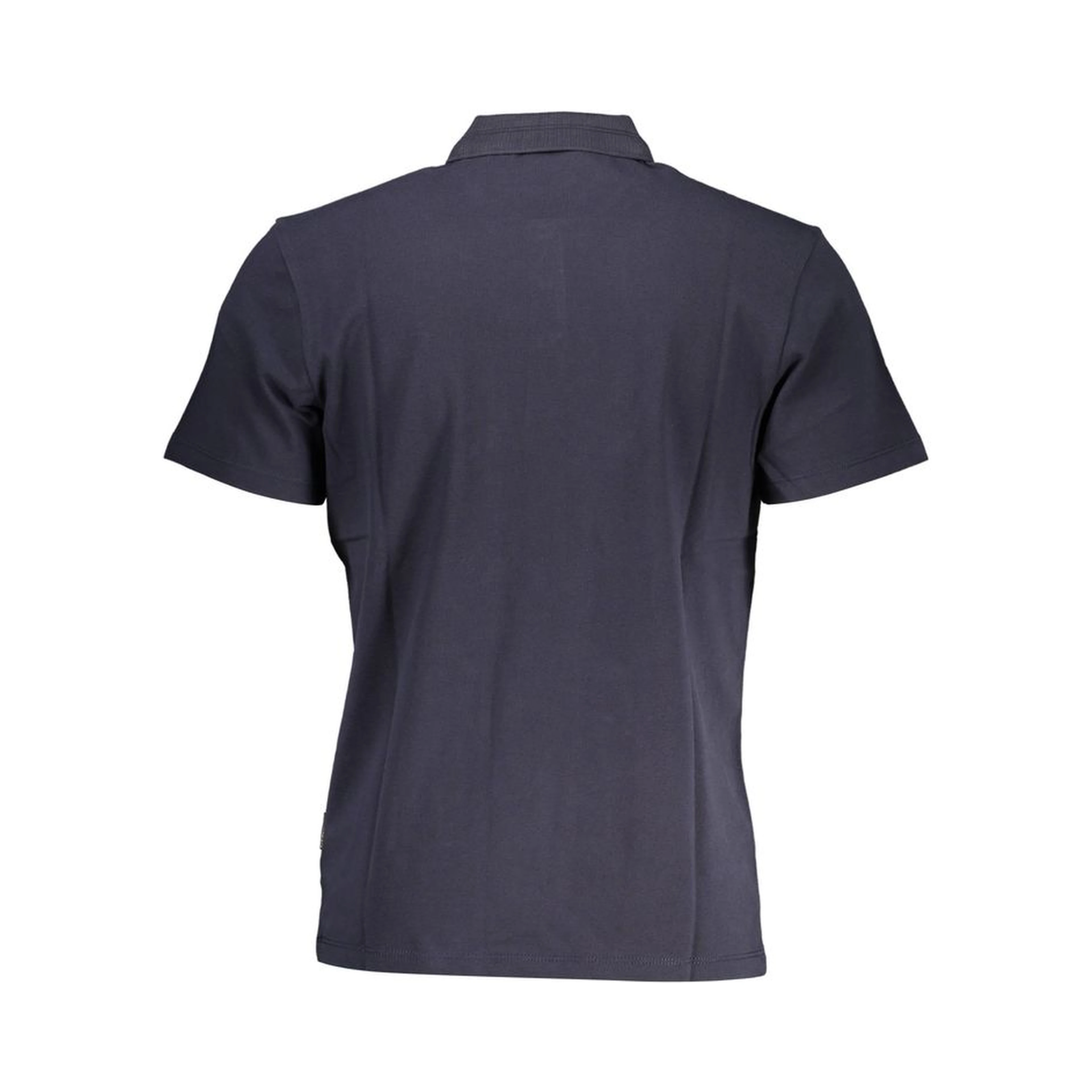 Blue Cotton Men Polo Shirt
