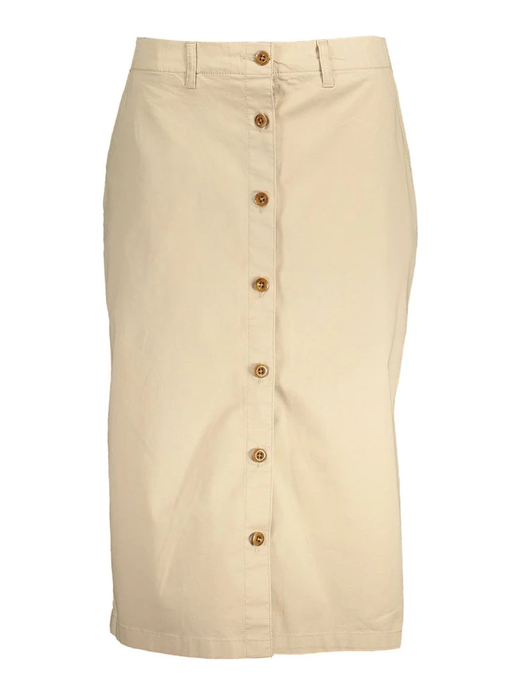 Beige Cotton Women Skirt