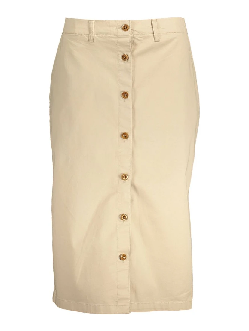 Beige Cotton Women Skirt