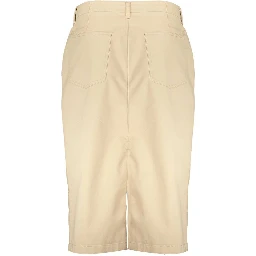 Beige Cotton Women Skirt