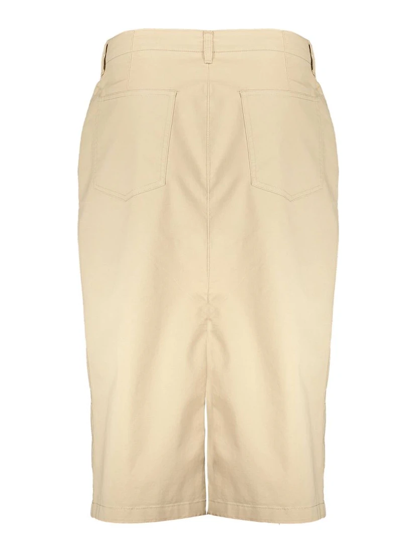 Beige Cotton Women Skirt