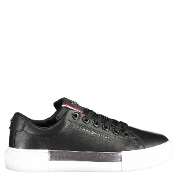 Black Leather Women Sneaker