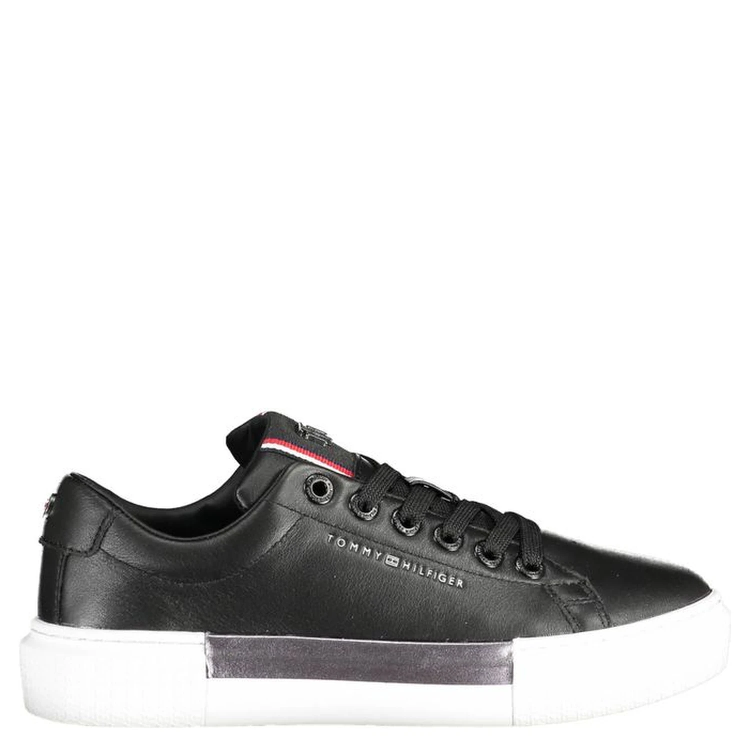 Black Leather Women Sneaker