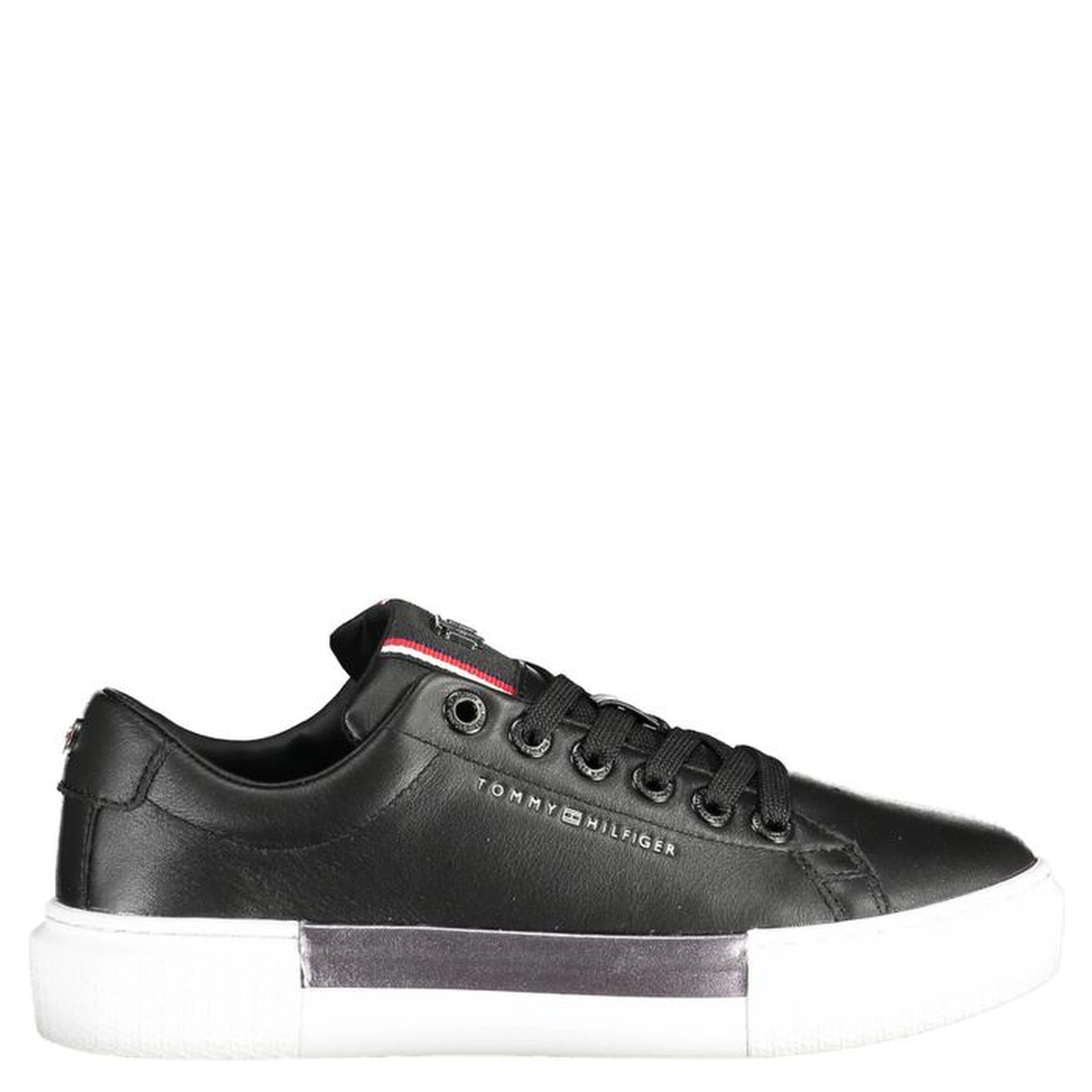 Black Leather Women Sneaker