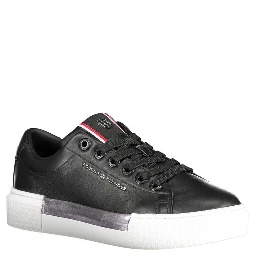 Black Leather Women Sneaker