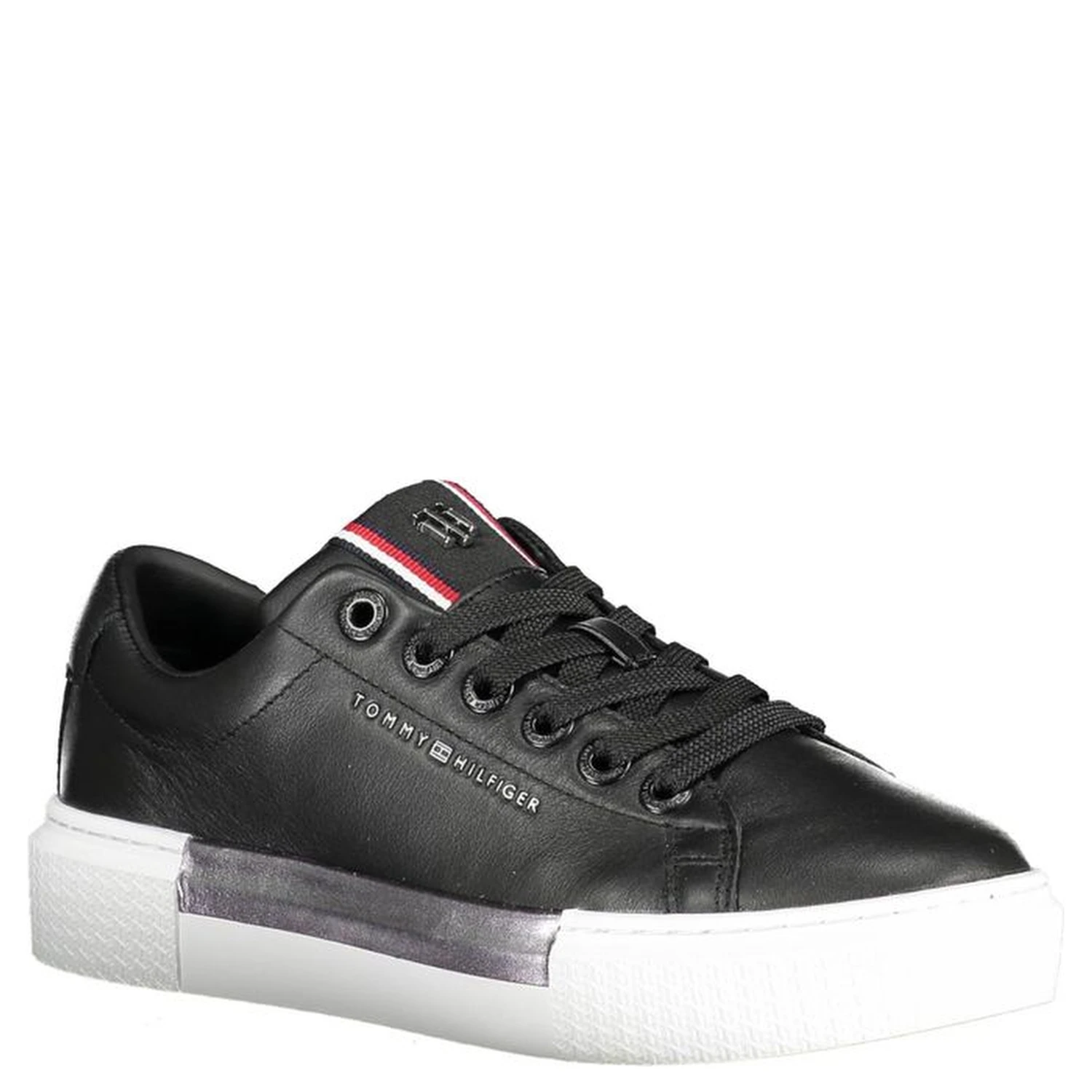 Black Leather Women Sneaker