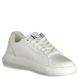 White Polyester Women Sneaker
