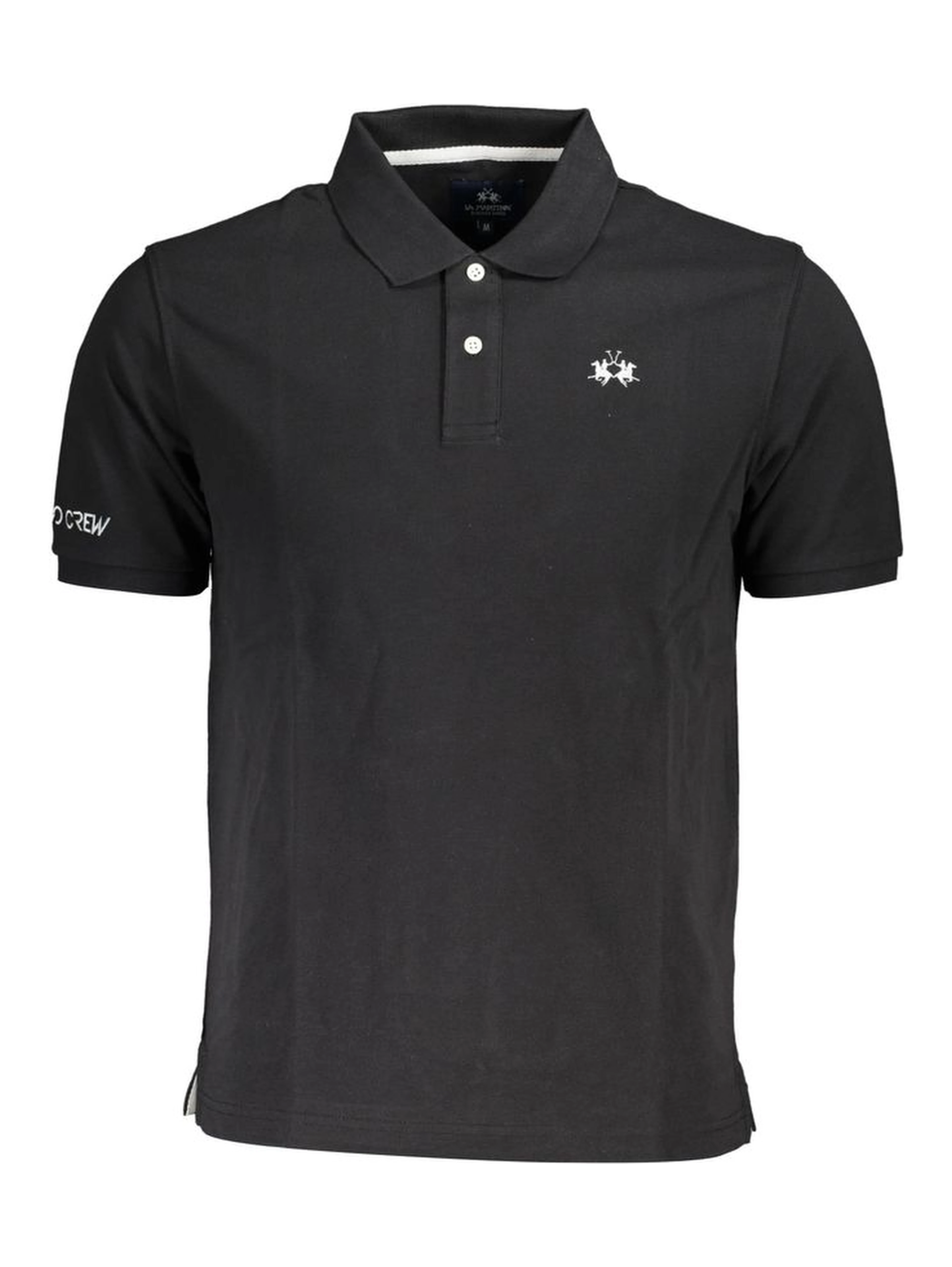 Black Cotton Men Polo Shirt