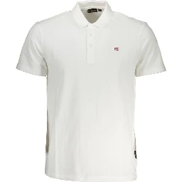 White Cotton Men Polo Shirt