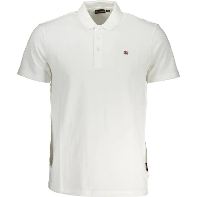 White Cotton Men Polo Shirt