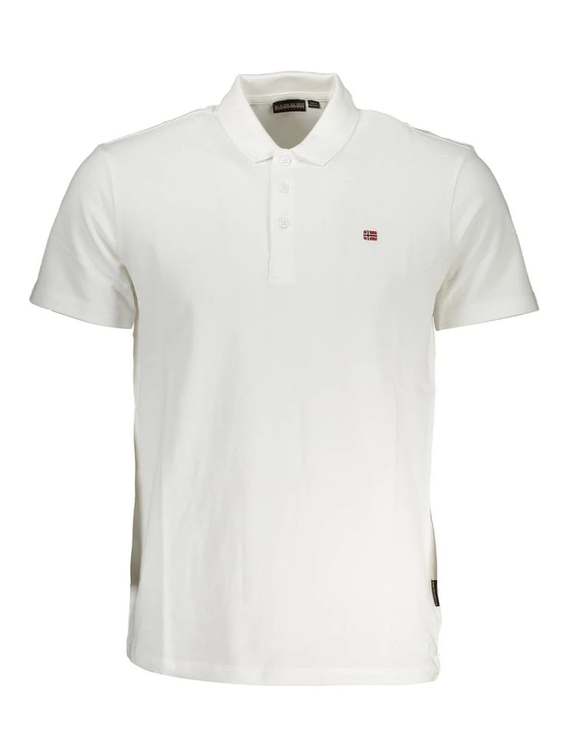 White Cotton Men Polo Shirt