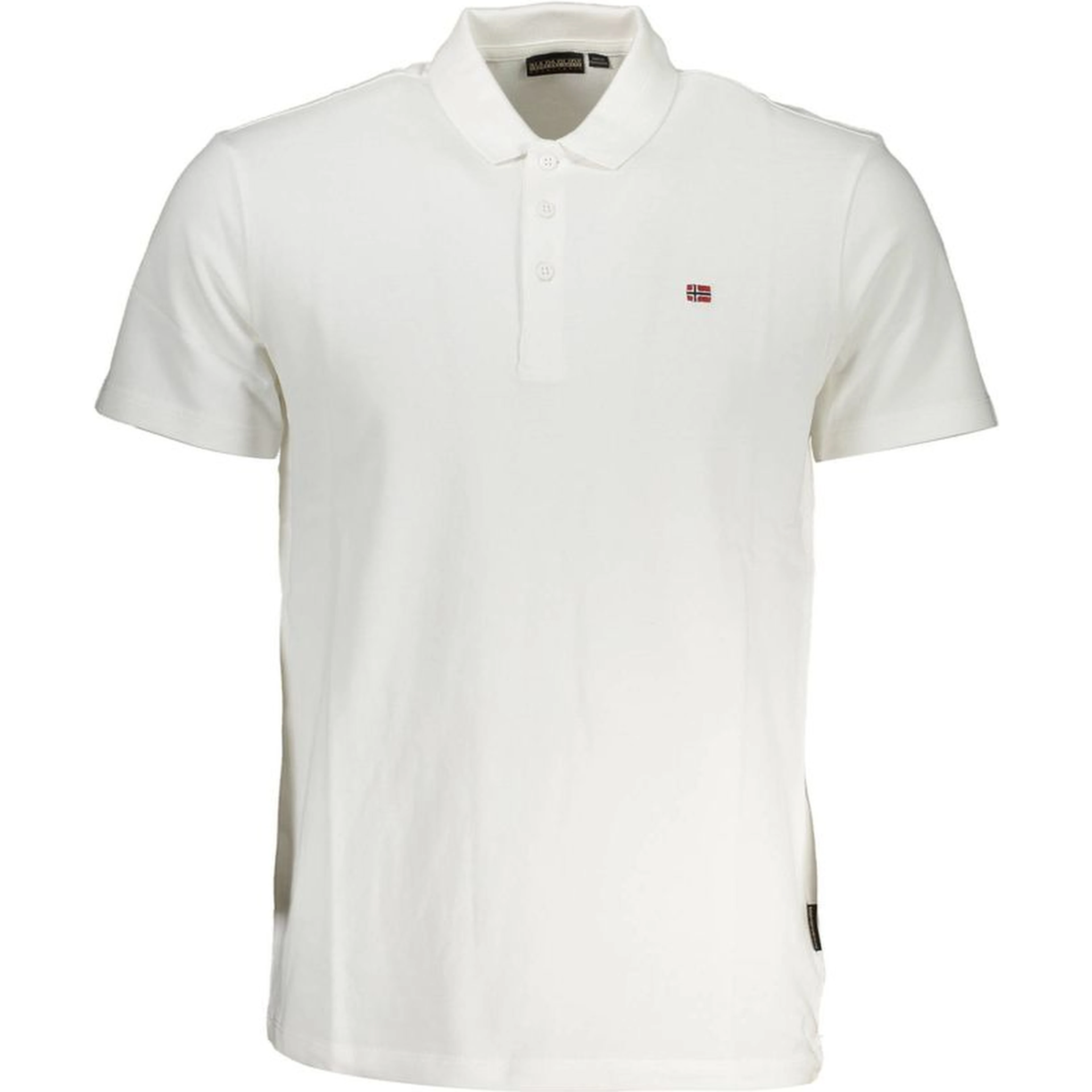 White Cotton Men Polo Shirt