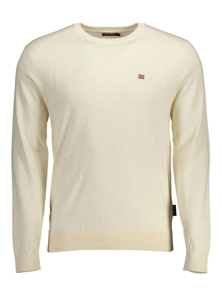 Beige Cotton Men Sweater