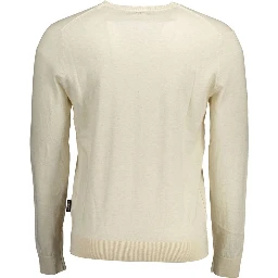 Beige Cotton Men Sweater