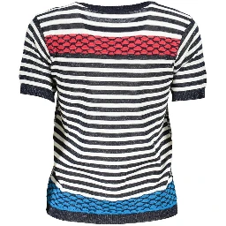 Blue Cotton Women Sweater