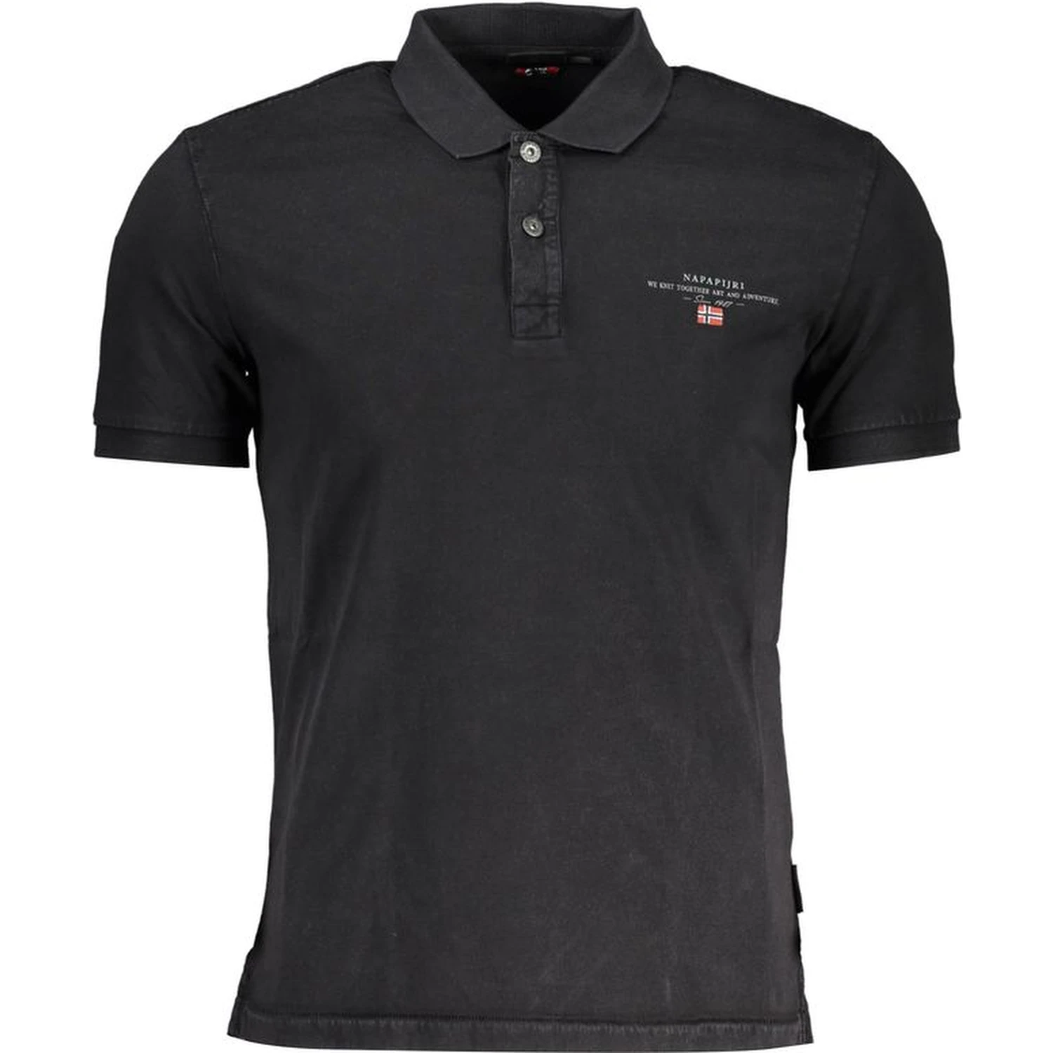 Black Cotton Men Polo Shirt