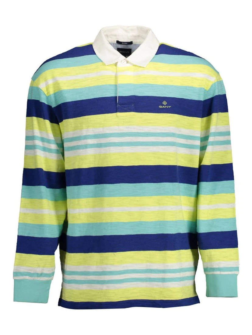 Yellow Cotton Men Polo Shirt