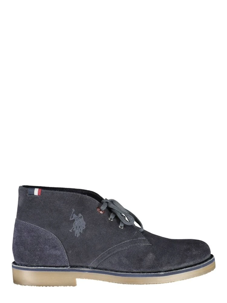 Blue Leather Mens Ankle Boot