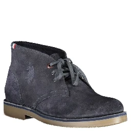 Blue Leather Mens Ankle Boot