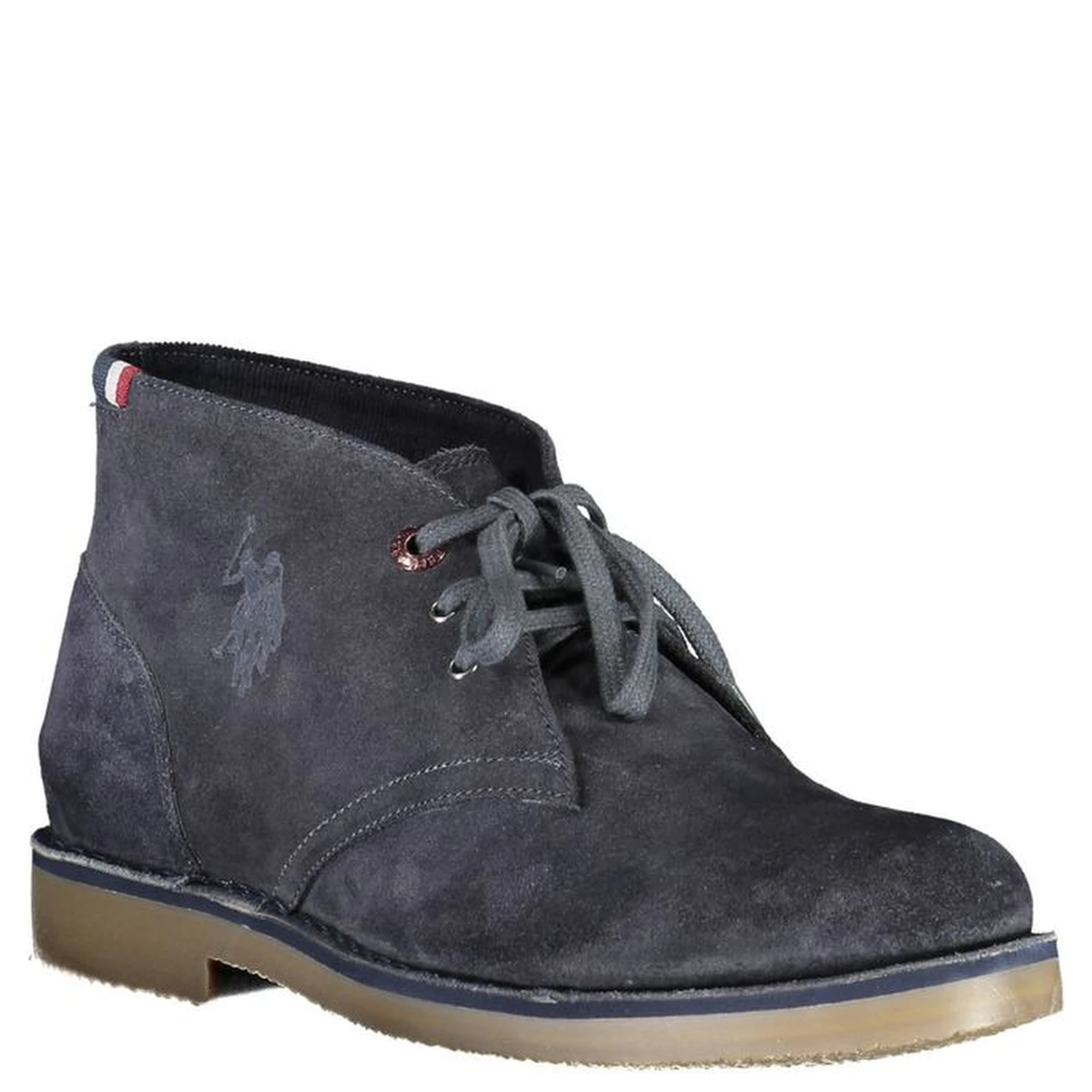 Blue Leather Mens Ankle Boot