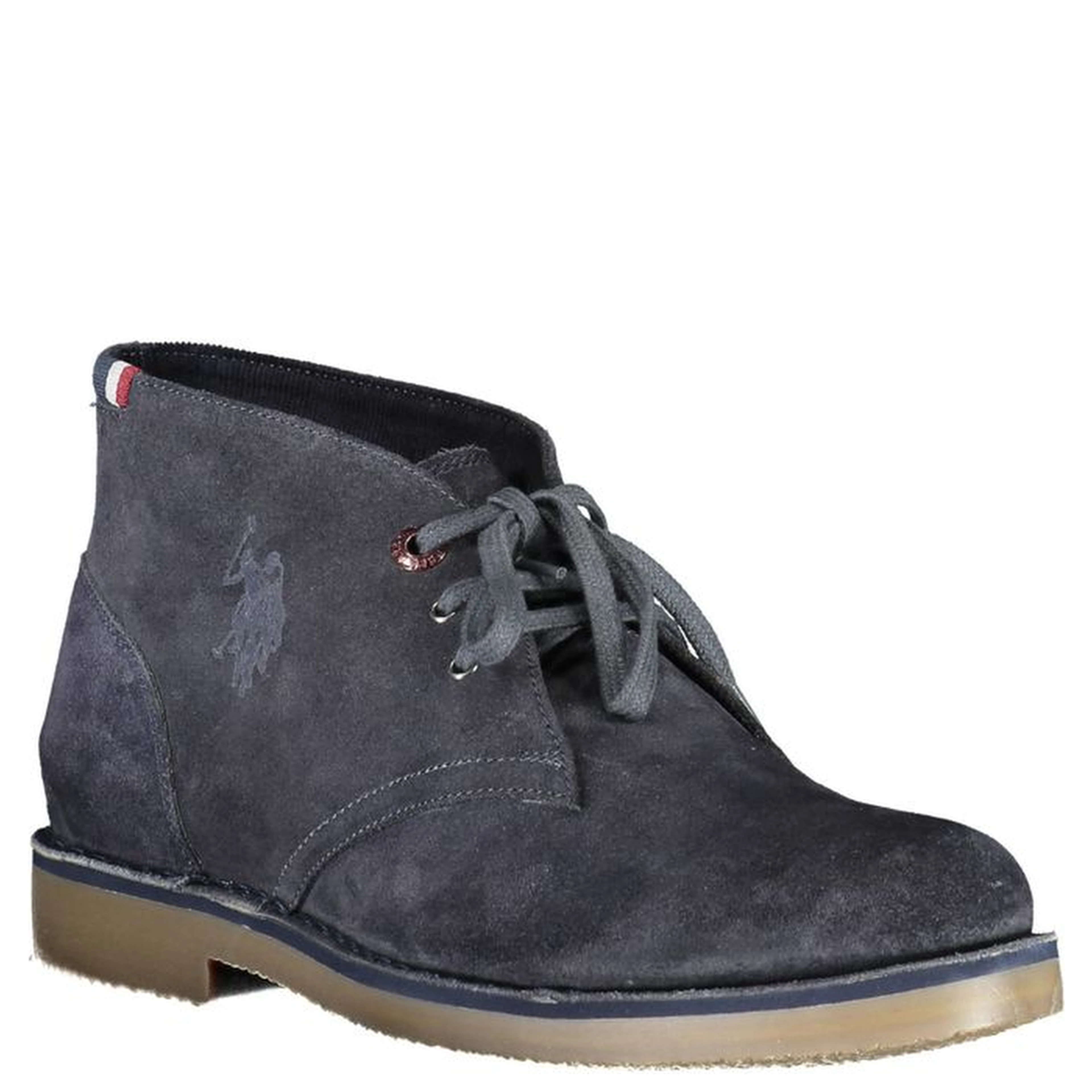 Blue Leather Mens Ankle Boot