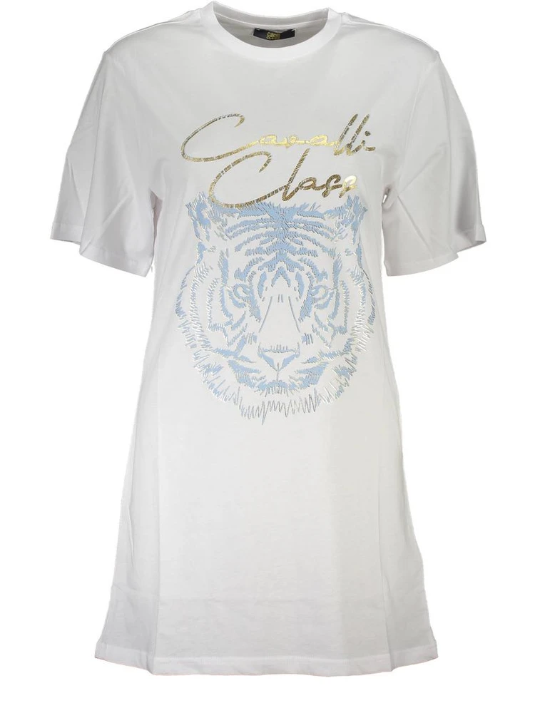 White Cotton Women T-Shirt