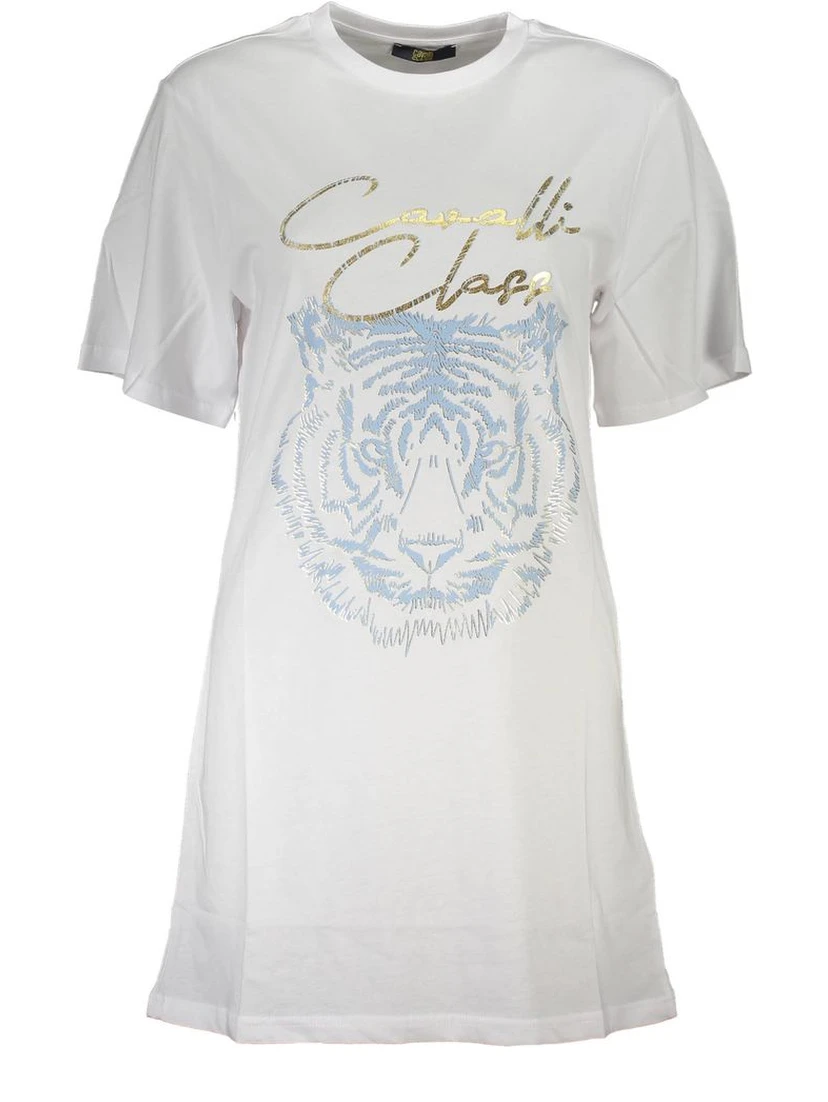 White Cotton Women T-Shirt