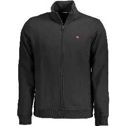 Black Cotton Men Sweater