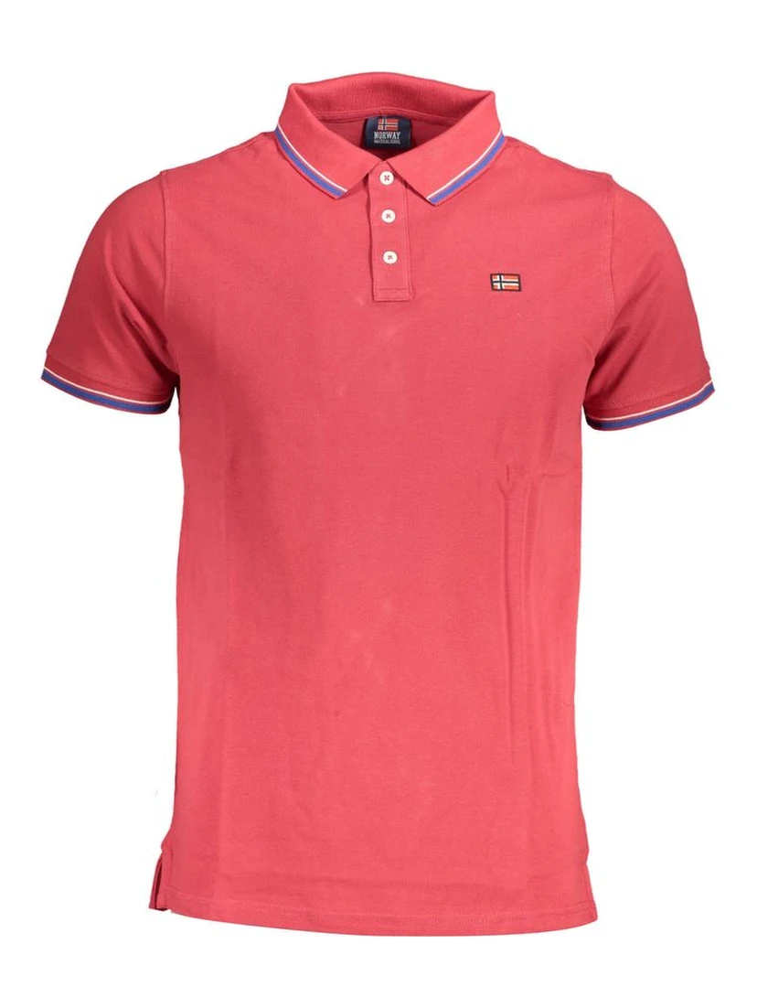 Red Cotton Men Polo Shirt