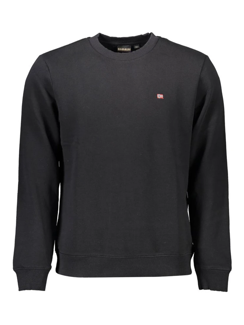 Black Cotton Men Sweater