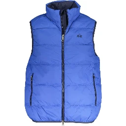Blue Polyamide Men Jacket