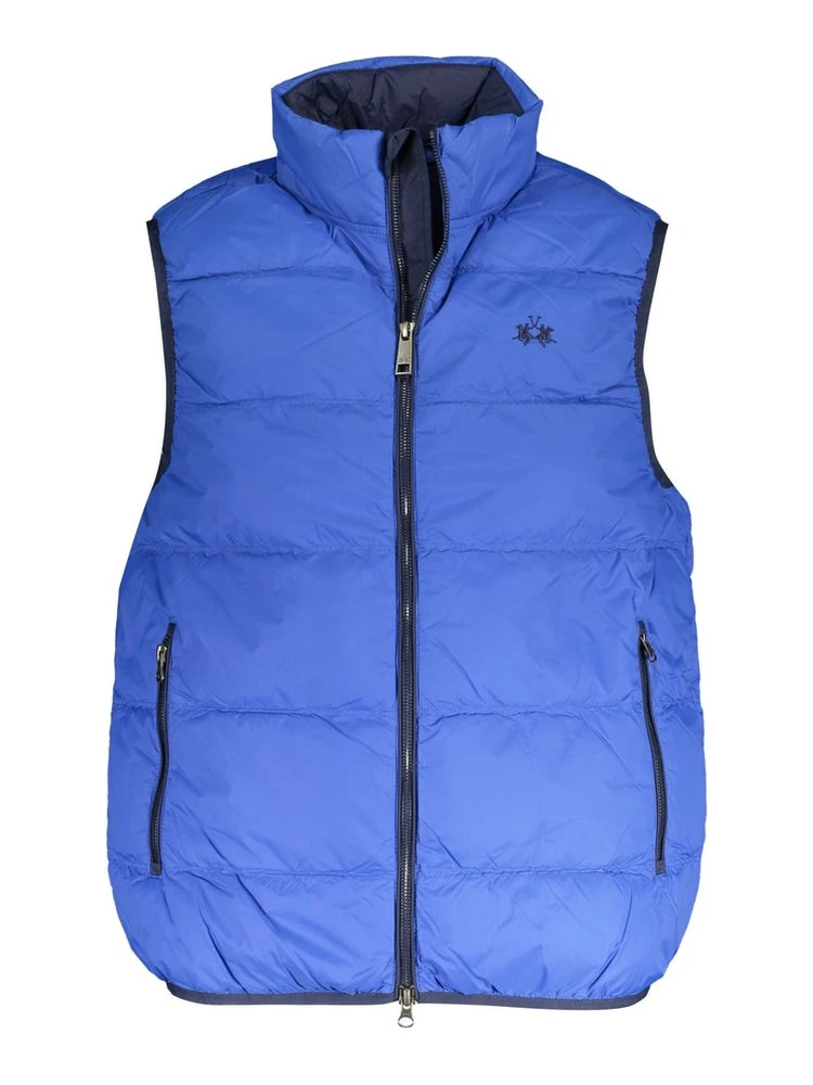 Blue Polyamide Men Jacket