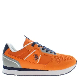 Orange Polyester Men Sneaker