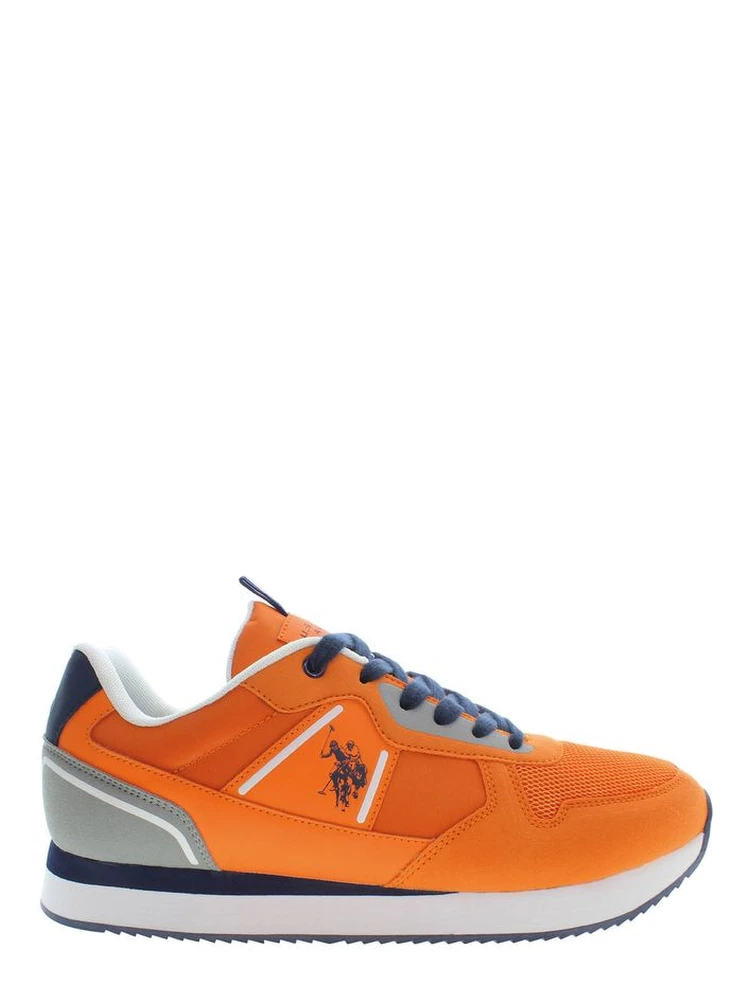 Orange Polyester Men Sneaker