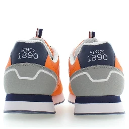 Orange Polyester Men Sneaker